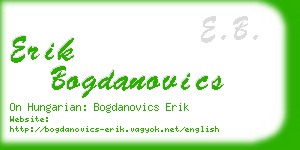 erik bogdanovics business card